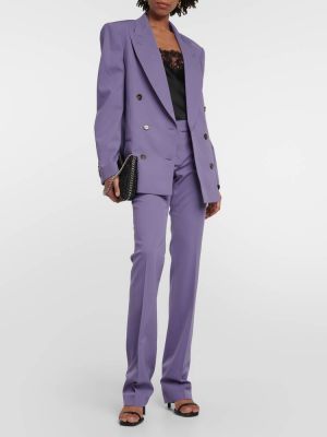 Шерстяной пиджак оверсайз Stella Mccartney фиолетовый