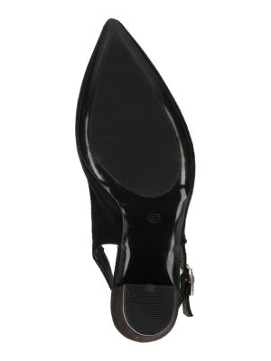 Полуотворени обувки с ток с отворена пета Dorothy Perkins черно