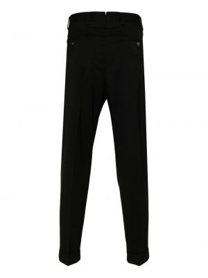 Vlněné rovné kalhoty Dell'oglio černé