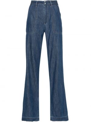 Straight fit džíny s vysokým pasem A.p.c. modré