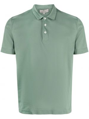 Памучна поло тениска Canali зелено