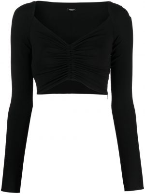 Μπλούζα με λαιμόκοψη v Versace μαύρο