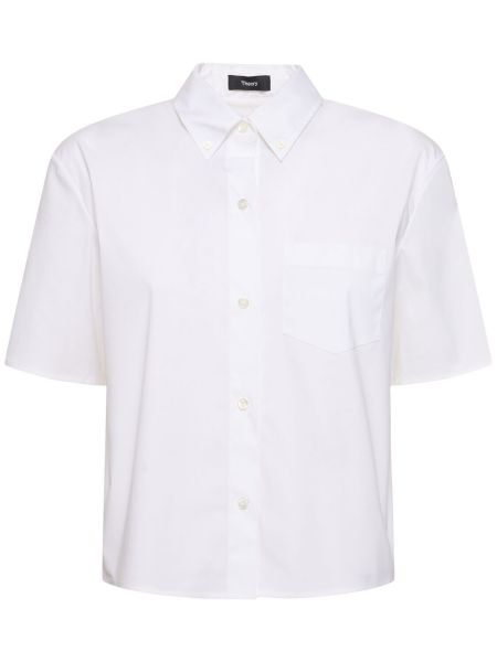 Camisa de algodón Theory blanco