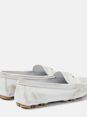 Seemisnahksed loafer-kingad Miu Miu valge