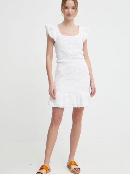 Pamučna mini haljina Pepe Jeans bijela