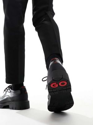 Туфли на шнуровке чанки Hugo Boss черные