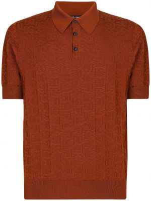 Žakardinis polo marškinėliai Dolce & Gabbana oranžinė