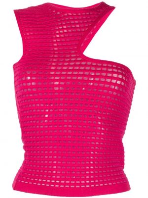 Asymmetrischer top mit stickerei Genny pink