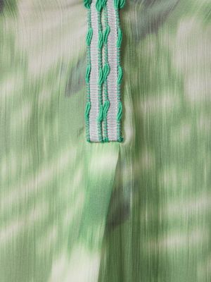 Копринена рокля Giorgio Armani зелено