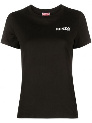 Тениска на цветя с принт Kenzo черно