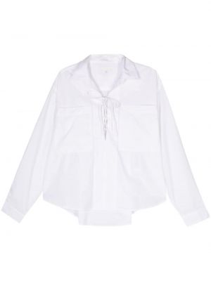 Блуза с връзки с дантела Mother бяло