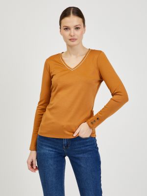Marškinėliai ilgomis rankovėmis Orsay ruda
