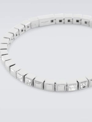 Bracelet en cristal Saint Laurent argenté