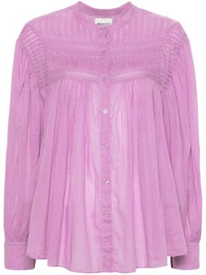 Bombažna srajca Marant Etoile vijolična