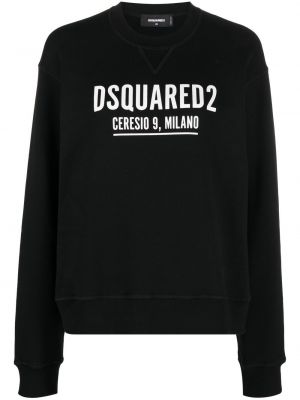Czarna bluza z nadrukiem z okrągłym dekoltem Dsquared2