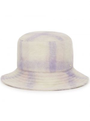Kostkovaný klobouk Anine Bing bílý
