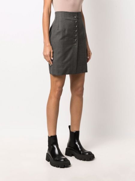 Mini sukně s knoflíky Christian Dior šedé