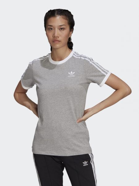 Меланж тениска на райета на райета Adidas Originals
