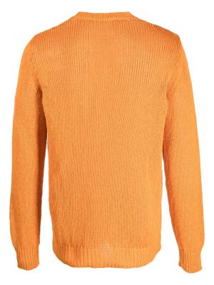 Dzianinowy sweter z okrągłym dekoltem Nuur pomarańczowy