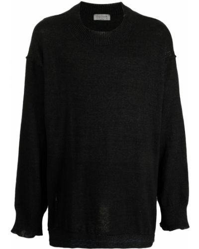 Jersey de tela jersey de cuello redondo Yohji Yamamoto negro