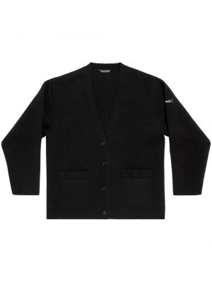Woll strickjacke mit v-ausschnitt Balenciaga schwarz
