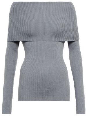 Sweter wełniany Max Mara szary