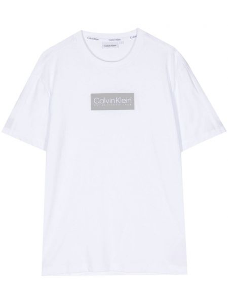 Kokvilnas t-krekls Calvin Klein balts