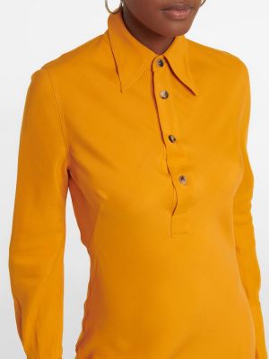 Asimetrična midi obleka Petar Petrov oranžna