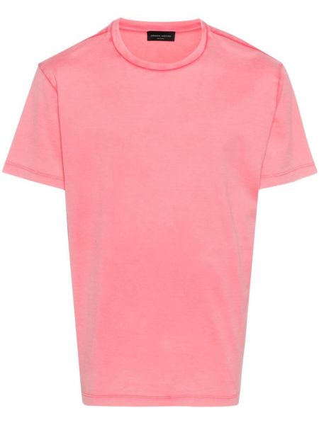 Tricou din bumbac Roberto Collina roz
