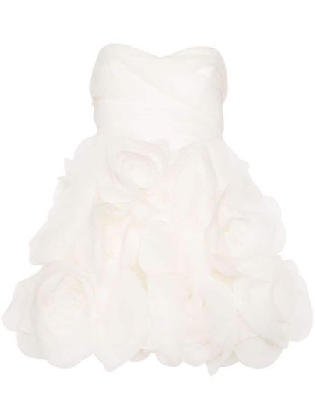 Коктейлна рокля на цветя Ana Radu бяло