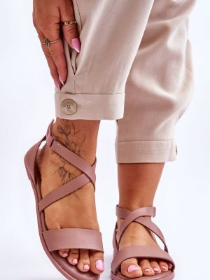 Sandały skórzane w gwiazdy Big Star Shoes różowe