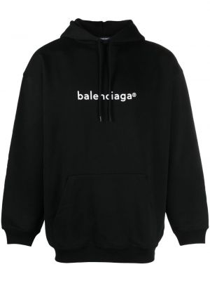 Raštuotas medvilninis džemperis su gobtuvu Balenciaga Pre-owned