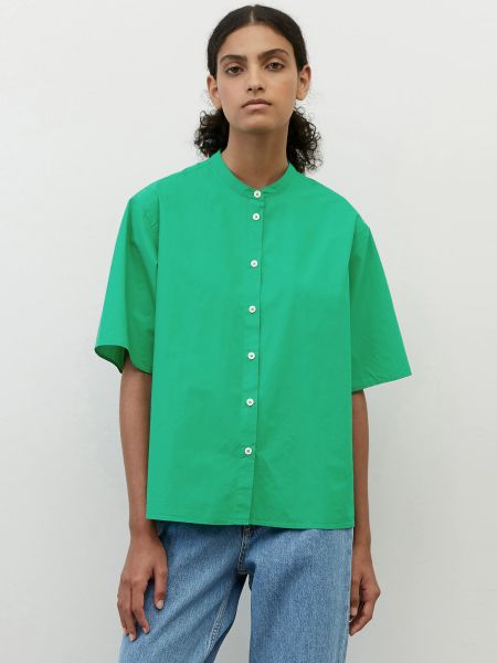 Зеленая джинсовая рубашка с коротким рукавом Marc O'polo Denim
