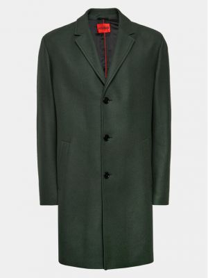 Płaszcz zimowy wełniany Hugo zielony