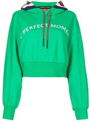 Bluza z kapturem z nadrukiem Perfect Moment zielona