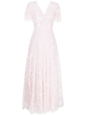 Vakarinė suknelė su blizgučiais Needle & Thread rožinė