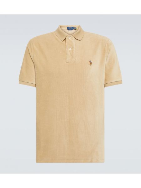 Polo krekls velveta Polo Ralph Lauren bēšs