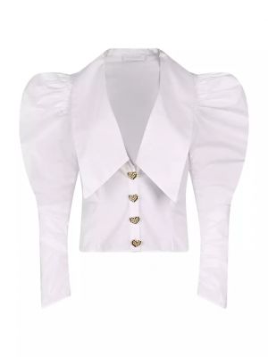 Белая блузка на пуговицах с сердечками Anne Fontaine