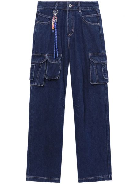 Straight fit džíny s vysokým pasem Bapy By *a Bathing Ape® modré