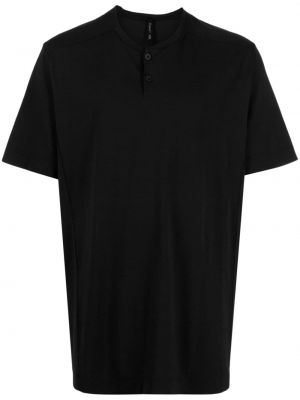 T-shirt à boutons en coton Transit noir