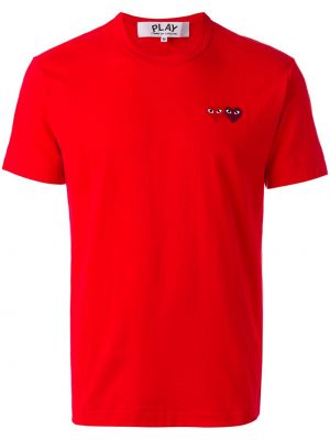 T-shirt ricamato Comme Des Garçons Play rosso