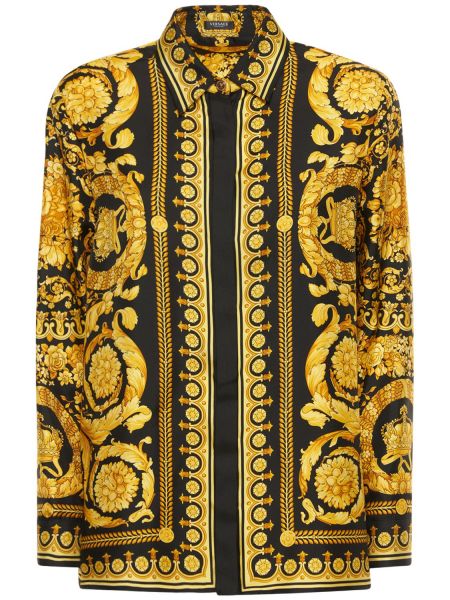 Camisa de seda con estampado Versace