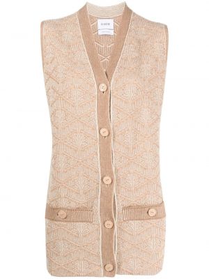 Jacquard strickjacke Barrie beige