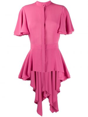 Пеплум копринена блуза Alexander Mcqueen розово