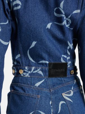 Raštuotas džinsinė striukė Nina Ricci mėlyna