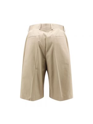 Pantalones cortos con cremallera de algodón Salvatore Ferragamo beige