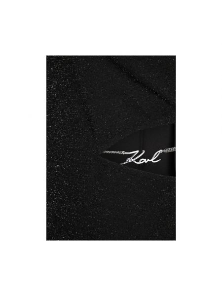 Vestido midi de tela jersey Karl Lagerfeld negro