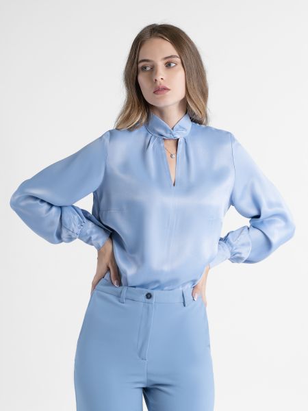 Блуза з віскози Arber блакитна