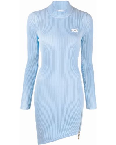 Плетена рокля с цип Gcds синьо