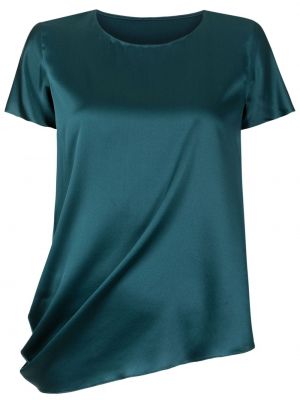 Zīda t-krekls ar drapējumu Uma | Raquel Davidowicz zaļš